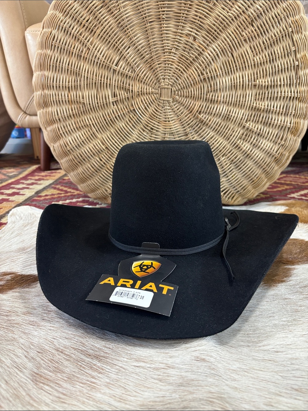 Ariat Black wool cowboy hat size 7 3/8